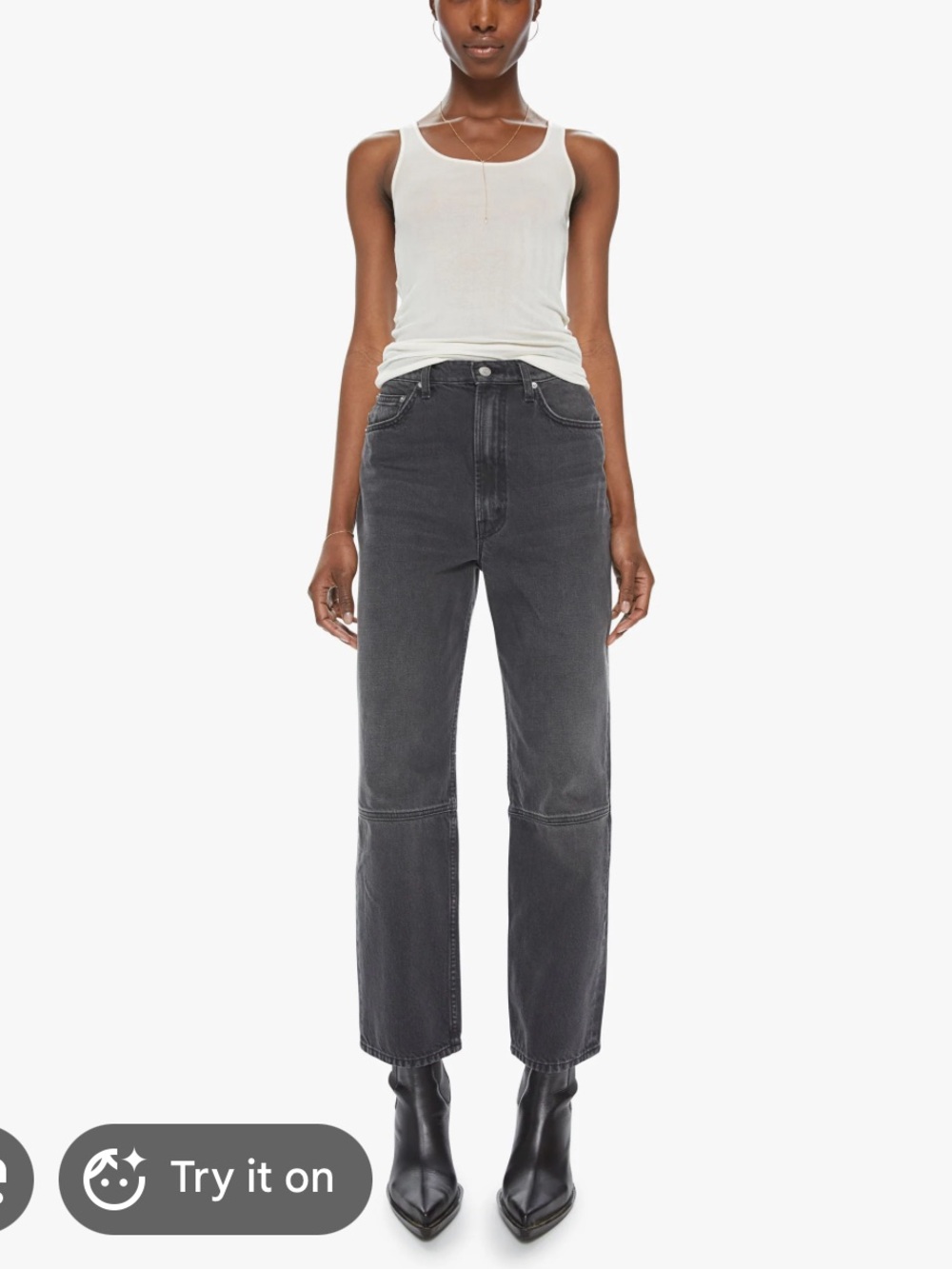 Mother SNACKS! High waisted double stack seam ankle jeans
